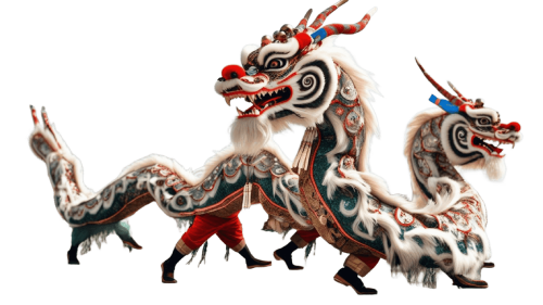 Dragón chino tradicional danza